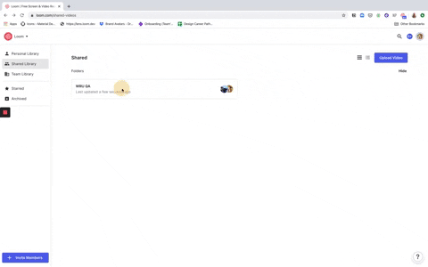 Walking through creating a shared folder in Loom