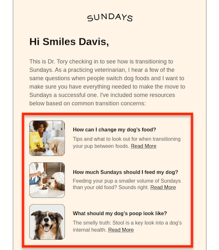 checking-in email