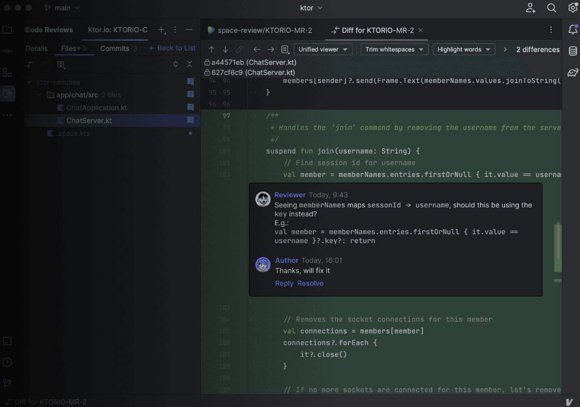 code-review-tools jetbrains-space