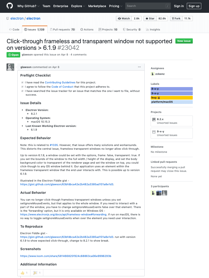 Github issue (large)