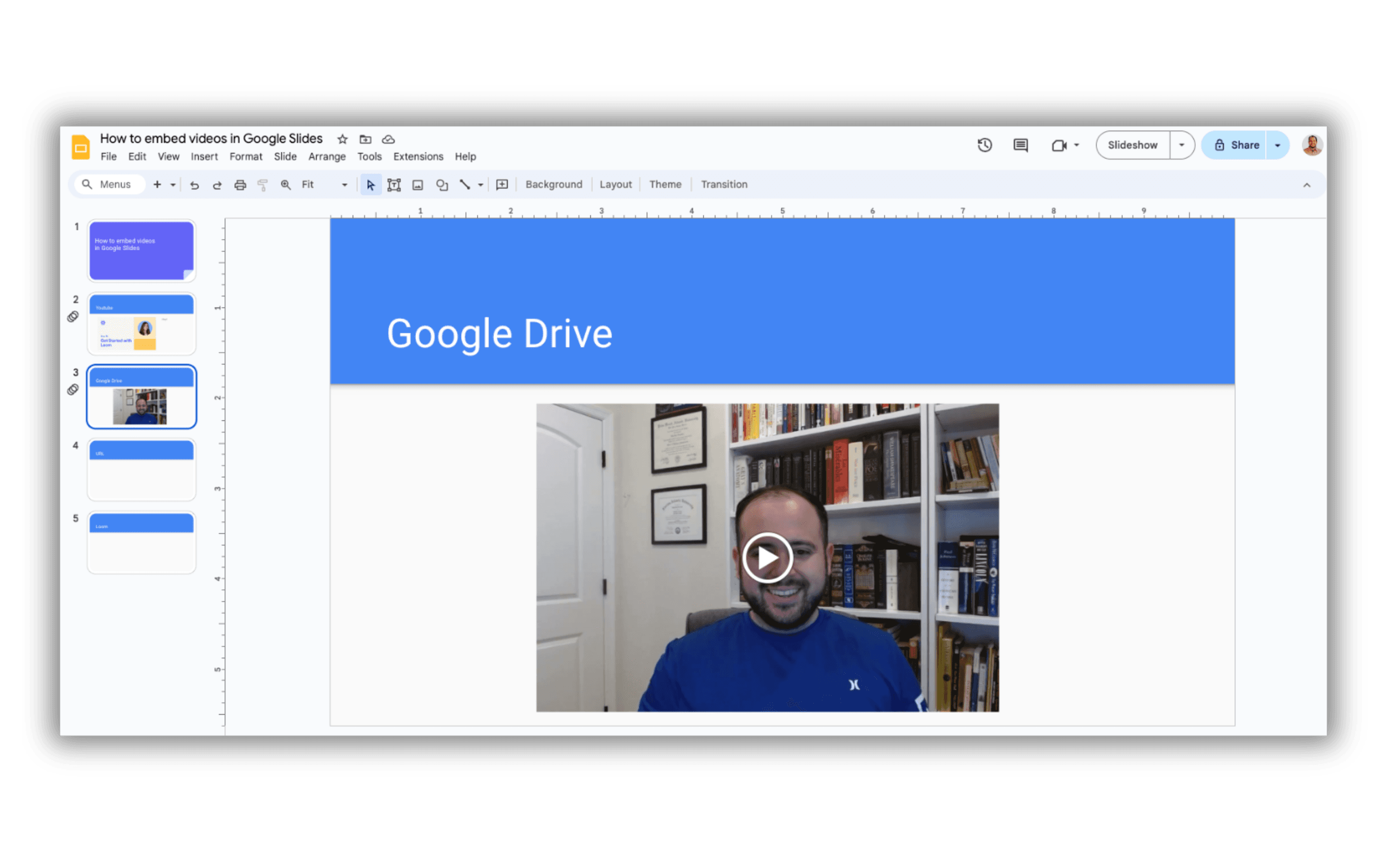 How to embed videos from Google Drive to Google Slides 5