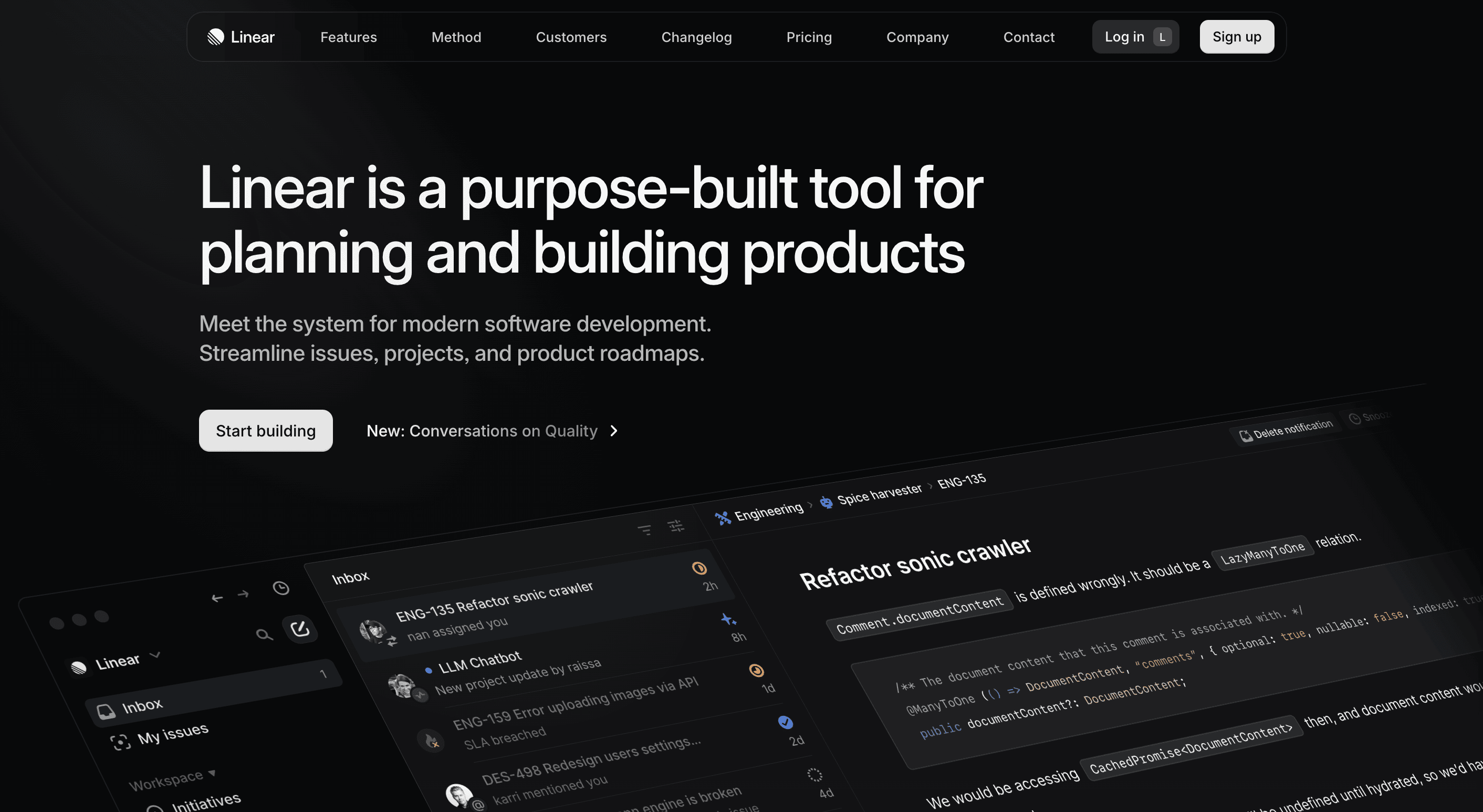 Linear Home Page