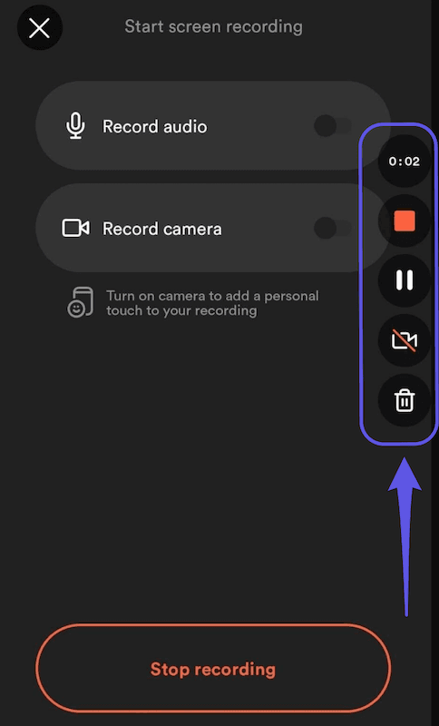 Loom-android-screen-recording-control-menu