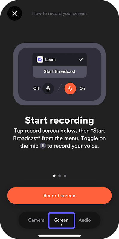 Loom iPhone screen recorder