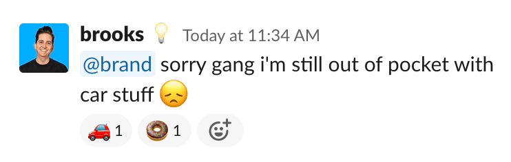 A screenshot of a Slack message. 